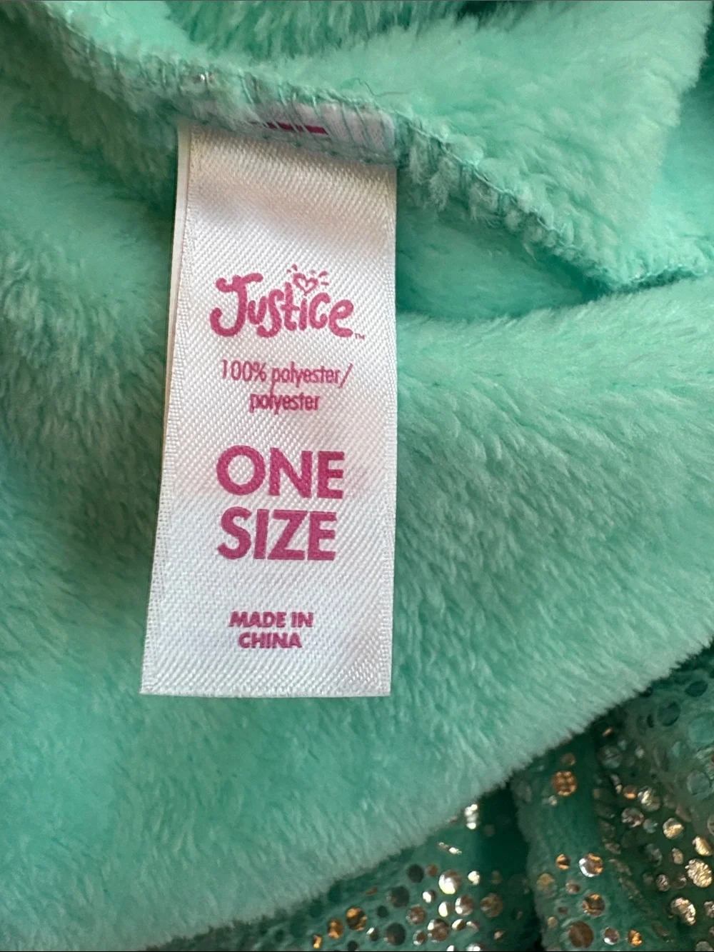 Justice Turquoise Mermaid- Silver Glitter Scales Blanket/Snuggie